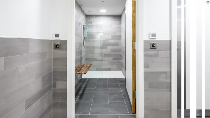 Shower room and changing facilities.